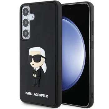 Karl Lagerfeld Samsung Galaxy S24 Plus vāciņš 3D Rubber Ikonik, melns