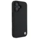 BMW iPhone 16 vāciņš Sign Leather Diamond Metal Logo MagSafe, melns
