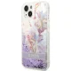 Guess Flower Liquid Glitter Case for iPhone 14 Plus - Violet