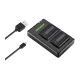 NEEWER NP-FW50 komplekts: 2 akumulatori 1100 mAh un dubultais lādētājs
