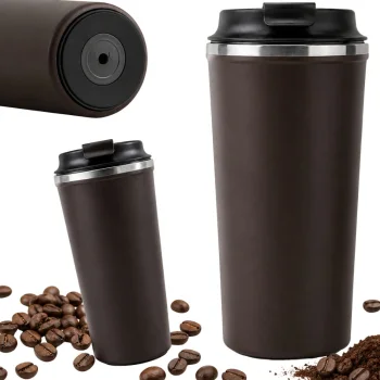 Termokrūze ar piesūkcekni pret apgāšanos, 500 ml, brūna