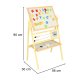 Children\'s Double-sided Magnetic Wooden Drawing Board with Accessories, 30x56x90 cm