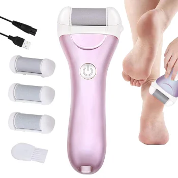 Elektriskā pēdu vīle / frēze ar 3 rullīšiem un LCD, Rozā