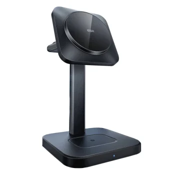 3-in-1 bezvadu lādētājs ESR HaloLock pulkstenim 2C5660804 (melns) | wireless charger for watch (black)