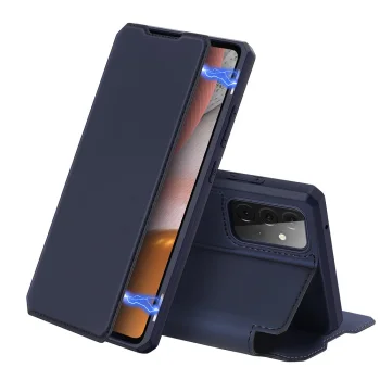 Samsung Galaxy A72 (SM-A725F/DS) DUX DUCIS Skin X Auto-absorbed Leather Cell Phone Case Cover, Blue | Чехол для...