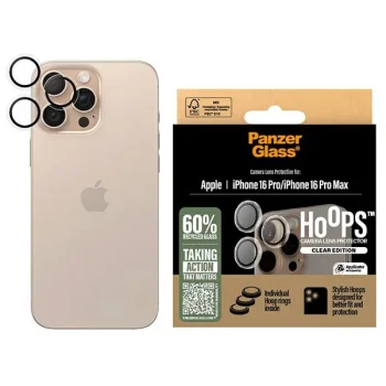 PanzerGlass Hoops kameras lēcu aizsargs iPhone 16 Pro / 16 Pro Max, caurspīdīgs