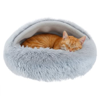 Plush Pet Bed for Cats and Small Dogs Purlov 26583 S, Gray