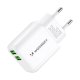 Wozinsky CUWCW 2.4A 2 x USB-A sienas lādētājs – balts