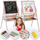 Ricokids Double-Sided Magnetic Art Easel for Kids, Pink