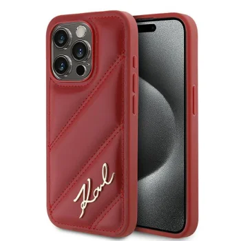 Чехол Karl Lagerfeld для iPhone 15 Pro Max Diagonal Quilted Script, красный