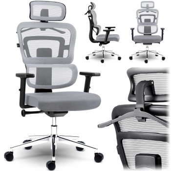 Ergonomisks grozāmais biroja krēsls Sofotel Nicea, pelēks