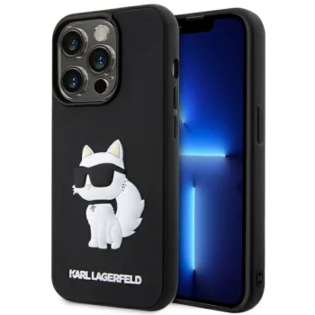 Karl Lagerfeld iPhone 14 Pro Max vāciņš 3D Rubber Choupette, melns