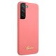 Guess Silicone Script Metal Logo Case for Samsung Galaxy S22+ S906, Fuchsia