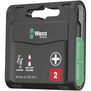 Wera Bit-Box 20 BTZ PH Screwdriver Bit Set, PH 2 x 25 mm, 20 pcs