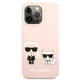 Чехол Karl Lagerfeld для iPhone 13 / 13 Pro Silicone Karl & Choupette, светло-розовый