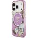 Guess IML Glitter Flowers Triangle MagSafe vāciņš iPhone 17 Pro Max – violets | Phone Case Cover