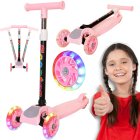 Foldable 3-Wheel Kids Scooter with LED Light-Up Wheels, Pink
