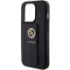 Guess iPhone 15 Pro Max vāciņš Grip Stand 4G Saffiano Strass, melns