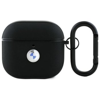 BMW BMA4SSLBK Genuine Leather Maciņš Apple AirPods 4 Melns