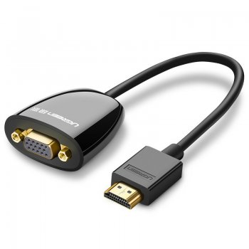 Ugreen Unidirectional HDMI (male) do VGA (female) Cable Adapter FHD, Black | Audio Video Kabelis Pāreja Adapteris