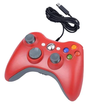 Vadu spēļu kontrolieris Xbox 360 un PC ar dubulto vibrāciju, sarkans