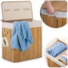 Бамбуковая корзина для белья Massido 150 л, 3 секции, с крышкой