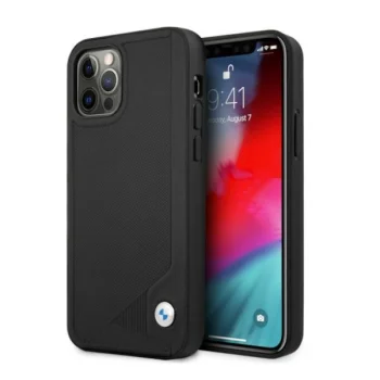 BMW чехол для iPhone 12 Pro Max Leather Deboss, черный