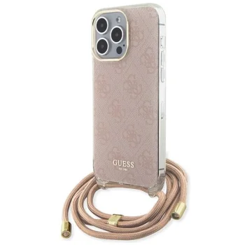 Apple iPhone 15 Pro Max 6.7'' Guess Crossbody Cord 4G Print Case Cover, Pink | Telefona Maciņš Vāks Apvalks Bampers