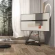 Maclean MC-455 brīvi stāvošs TV statīvs 37-75\'\' ar plauktiem, līdz 40kg, melns