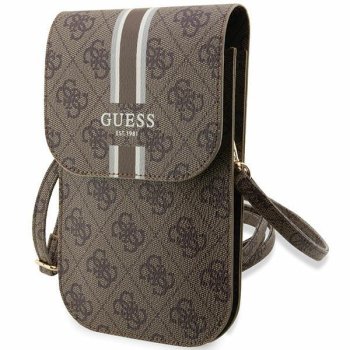 Guess 4G Stripe pleca somiņa tālrunim, brūna