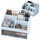 Desk Organizer for Cosmetics and Small Items, 2 Drawers, Blue
