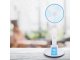 Wireless Foldable Adjustable Floor Table Fan with LED Lighting, 15-44 cm, Blue