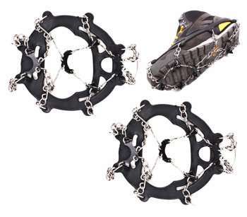 Anti-Slip Ice Cleats for Shoes with 8 Steel Spikes, Size 38-45