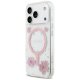 Guess Resin Flowers Glitter MagSafe MagCase iPhone 17 Pro telefonam – rozā | Phone Case Cover