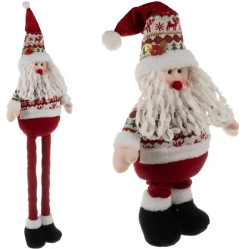 Ruhhy teleskopisks Ziemassvētku rūķis / vecītis, 60-95 cm, sarkans/balts