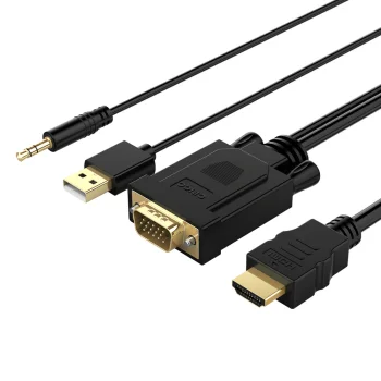 Orico XD-VATH VGA + 3.5mm Audio to HDMI Cable with USB Power 5m Black
