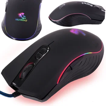 Проводная оптическая компьютерная мышь с RGB-подсветкой