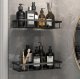 Полка для ванной комнаты и кухни 2 шт, Чёрный | Bathroom Shelf For Shower
