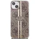 Чехол Guess для iPhone 15 Plus IML 4G Gold Stripe, коричневый