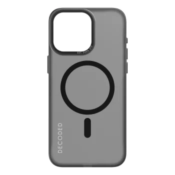 Прозрачный чехол Decoded с MagSafe для iPhone 15 Pro Max, серый/черный