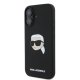 Karl Lagerfeld Silicone Karl & Choupette Head MagSafe Case for iPhone 16, Black
