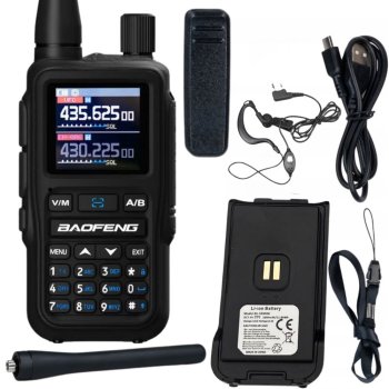 Liela rādiusa rācija Baofeng UV-5R MINI 20km 1600mAh, melna
