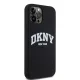 DKNY iPhone 12 / 12 Pro Case Liquid Silicone White Printed Logo MagSafe, Black