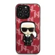 Karl Lagerfeld Monogram Ikonik Patch vāciņš iPhone 13 Pro / 13, sarkans
