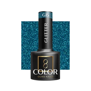 Ocho Nails Glitter hibrīda nagu laka G15, 5 g
