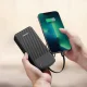 Dudao K11 Pro ārējais akumulators 20000mAh ar iebūvētiem kabeļiem, melns