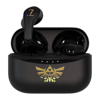 OTL The Legend of Zelda Bezvadu TWS Austiņas Ausis ar Uzlādes Kasti, Melns | Wireless Bluetooth Earphones Earbuds