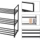 3-Tier Metal Shoe Rack for Entryway, Black
