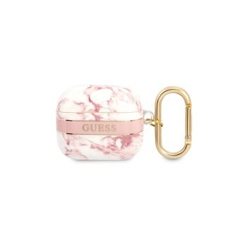 Guess GUA3HCHMAP AirPods 3 cover pink/pink Marble Strap Collection