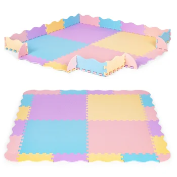 Детский коврик-пазл с бортиками IPLAY 141,5x141,5 см 24 эл. цветной